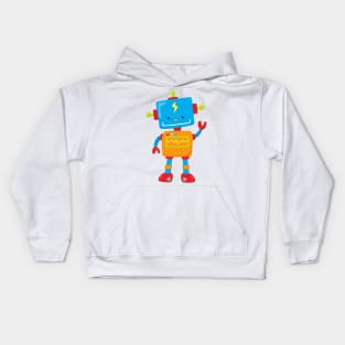 Cute Robot, Colorful Robot, Funny Robot, Robotics Kids Hoodie